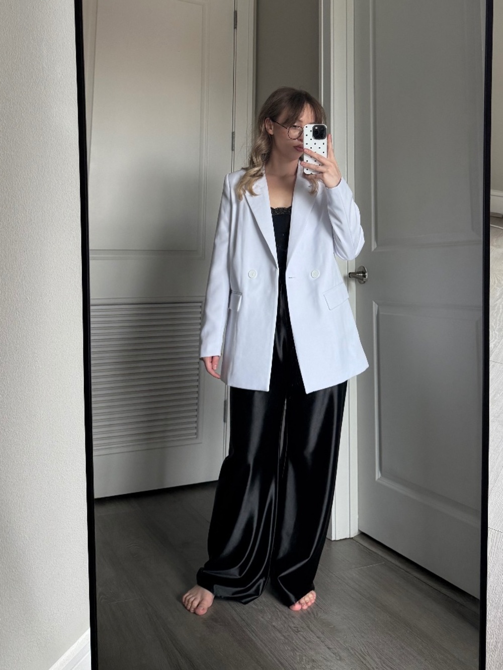 Meyel White Single-Breasted Blazer